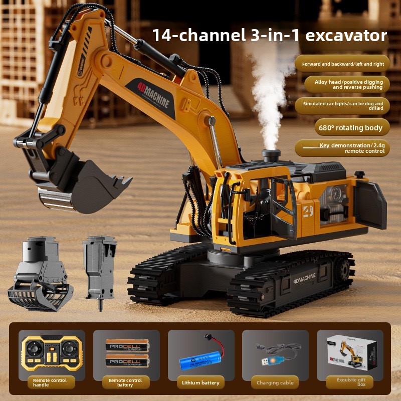 14CH 3-in-1 RC Alloy Excavator - огляд і ціна Home Automation Tutorial